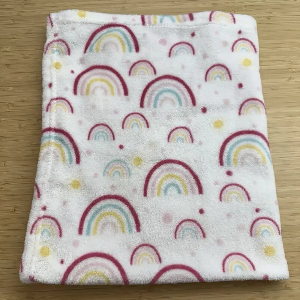Parents Choice Baby Blanket Security Rainbow Dots 30x36 Lovey